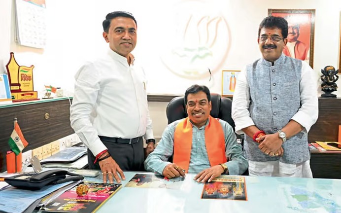 ಬಿಜೆಪಿ ಗೋವಾ ಪ್ರದೇಶಾಧ್ಯಕ್ಷ ಸ್ಥಾನ ಸ್ವೀಕರಿಸಿದ ದಾಮು ನಾಯ್ಕ
