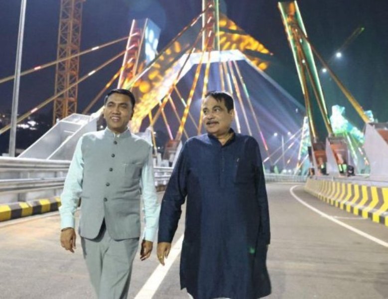 ವಾಸ್ಕೊದಲ್ಲಿ ಕೇಂದ್ರ ಸಚಿವ ಗಡ್ಕರಿಯಿಂದ ಬೃಹತ್ ಕೇಬಲ್ ಸೇತುವೆ ಉಧ್ಘಾಟನೆ