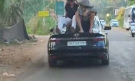 A video of him doing stunts while sitting on top of a car went viral