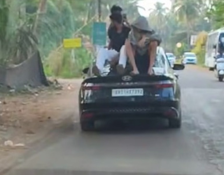 A video of him doing stunts while sitting on top of a car went viral
