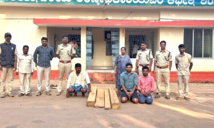 ಸಾಗವಾನಿ ಮರ ಕಳ್ಳತನ: ಆರೋಪಿಗಳ ಬಂಧನ