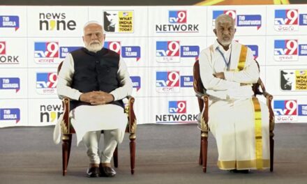 ನರೇಂದ್ರ ಮೋದಿ ವಾಟ್ ಇಂಡಿಯಾ ಥಿಂಕ್ಸ್ ಟುಡೇ tv9 ನೆಟ್ವರ್ಕ್​ ಶೃಂಗಸಭೆಯಲ್ಲಿ ಭಾಗವಹಿಸಿದರು