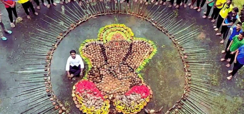ಗೋವಾದಲ್ಲಿ ವಿದ್ಯಾರ್ಥಿಗಳೇ ಸೇರಿ ರಚಿಸಿದ ಪರಿಸರ ಸ್ನೇಹಿ ಗಣಪ