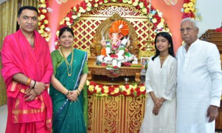 ಗೋವಾ ಸಿಎಂ ಸಾವಂತ್ ಮನೆಯಲ್ಲಿ ಗೌರಿ-ಗಣೇಶ ಹಬ್ಬದ ಸಂಭ್ರಮ
