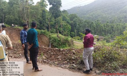 ಯಲ್ಲಾಪುರದ ತಾರಗಾರ- ಬೀಗಾರ ಭಾಗದಲ್ಲಿ ಮತ್ತೆ ಭೂಕುಸಿತ
