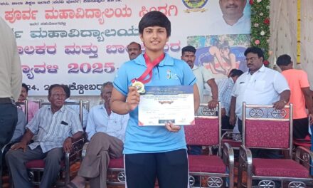 ಕಾವ್ಯ ತುಕಾರಾಂ ದಾನ್ವೆನವರ್ ರಾಜ್ಯಮಟ್ಟದ ಕುಸ್ತಿ ಸ್ಪರ್ಧೆಯಲ್ಲಿ ಪ್ರಥಮ