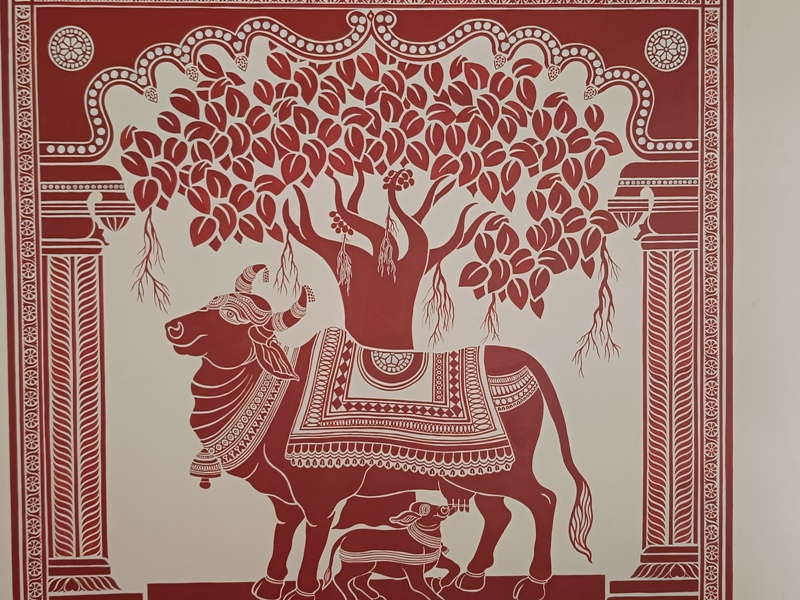 ಗೋವಾ ಪರ್ತಗಾಳಿ ಮಠದ ಸುತ್ತ ಕಾವಿ ಕಲೆ ಚಿತ್ರ