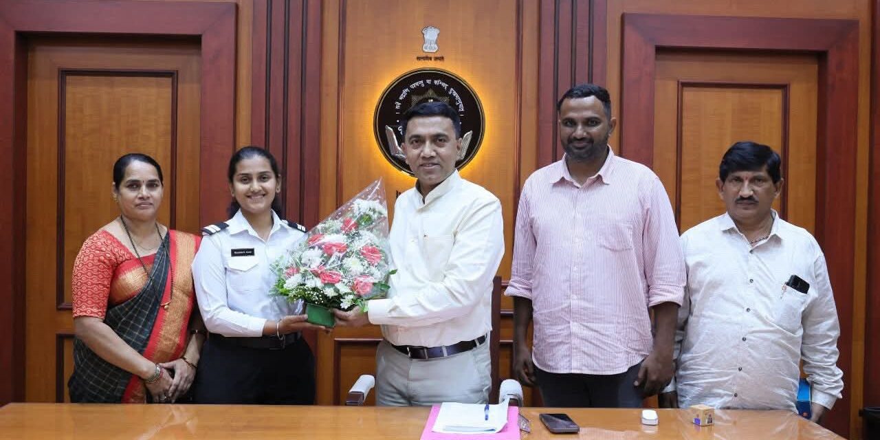 ಕಾವ್ಯಶ್ರೀ ಕೂರ್ಸೆ ರವರನ್ನು ಅಭಿನಂದಿಸಿದ ಗೋವಾ ಮುಖ್ಯಮಂತ್ರಿ ಸಾವಂತ್