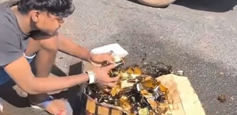 ಗೋವಾದ ರಸ್ತೆಯಲ್ಲಿ ಹರಿಯಿತು ಬೀಯರ್ ಹೊಳೆ…!