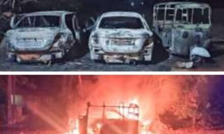 ಆಮದಳ್ಳಿಯಲ್ಲಿ ಅಗ್ನಿ ಅವಘಡ;ಮೂರು ವಾಹನಗಳು ಭಸ್ಮ