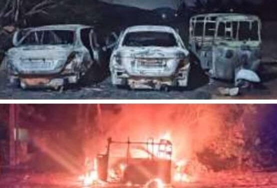 ಆಮದಳ್ಳಿಯಲ್ಲಿ ಅಗ್ನಿ ಅವಘಡ;ಮೂರು ವಾಹನಗಳು ಭಸ್ಮ