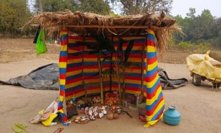 ಜೋಯಿಡಾ ಭತ್ತದ ಒಕ್ಕಣೆಯ ಕಣದಲ್ಲಿ ಶ್ರೀ ಸತ್ಯನಾರಾಯಣ ದೇವರ ಪೂಜಾ ಕಾರ್ಯಕ್ರಮ