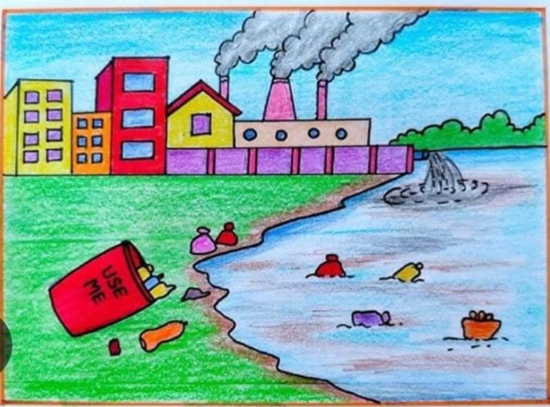 ಕುಮಾರಿ ಮೌಲ್ಯ ರಾಠೋಡ ಅವರ ಪರಿಸರ ಮಾಲಿನ್ಯದ ಚಿತ್ರಕಲೆಗೆ ಎಲ್ಲರ ಮೆಚ್ಚುಗೆ