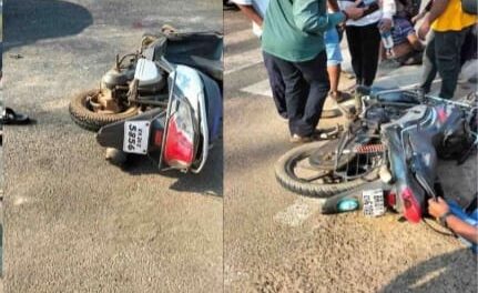 ಆಮದಳ್ಳಿ ಸಮೀಪ ಬೈಕ್ ಹಾಗೂ ಸ್ಕೂಟಿ ಮುಖಾಮುಖಿ ಡಿಕ್ಕಿ; ಸ್ಕೂಟಿ ಸವಾರ ಗಂಭೀರ
