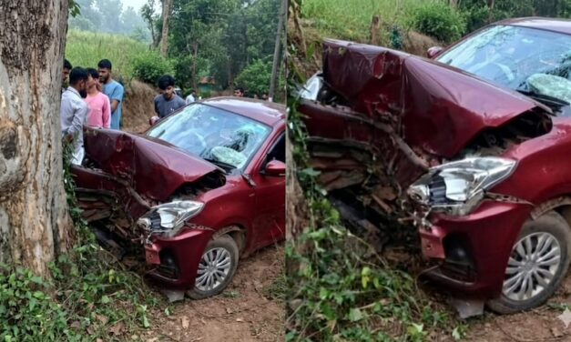 ಬನವಾಸಿ ಚಾಲಕನ ನಿಯಂತ್ರಣ ತಪ್ಪಿ ಮರಕ್ಕೆ ಡಿಕ್ಕಿಯಾದ ಕಾರು;ಇಬ್ಬರಿಗೆ ಗಂಭೀರ ಗಾಯ