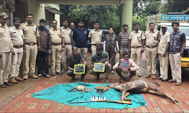ಕಡವೆ ಬೇಟೆ ಯಾಡಿದವರ ಬಂಧನ