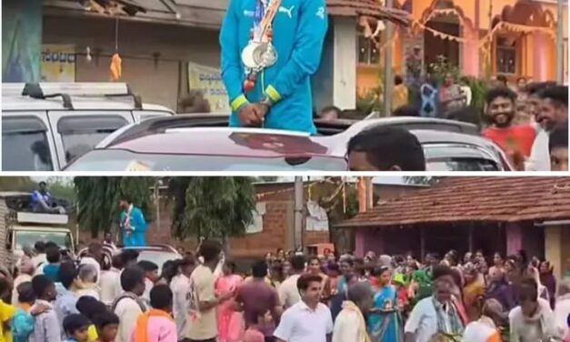 ಹಳಿಯಾಳದ ಅಥ್ಲೀಟ್ ಶಿವಾಜಿಗೆ ಅದ್ಧೂರಿ ಸ್ವಾಗತ