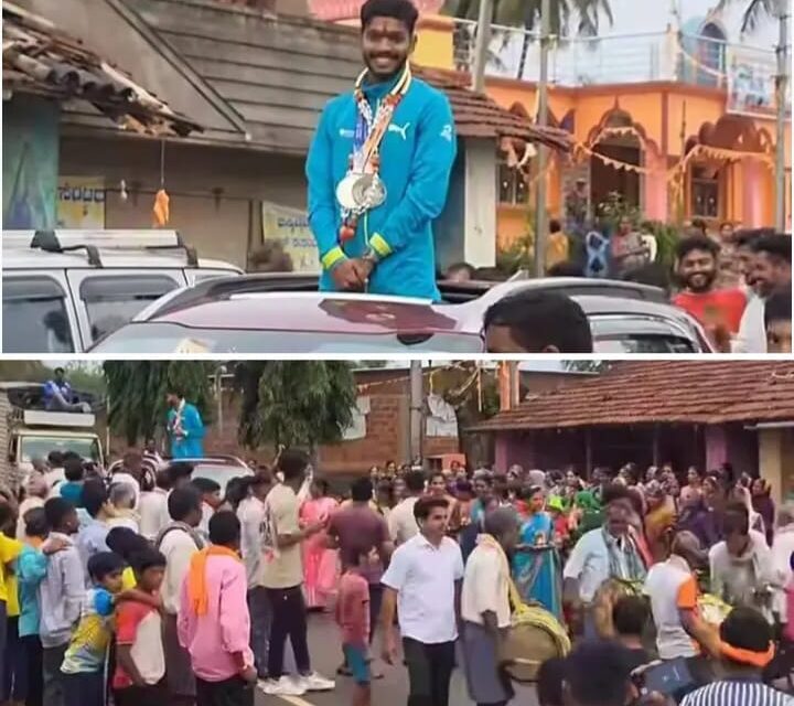 ಹಳಿಯಾಳದ ಅಥ್ಲೀಟ್ ಶಿವಾಜಿಗೆ ಅದ್ಧೂರಿ ಸ್ವಾಗತ
