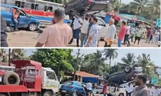 ಗೋವಾ ಬಾಂಬೋಲಿಂ ಫ್ಲೈ ಓವರ್‌ನಲ್ಲಿ ಬಹುವಾಹನಗಳ ಸರಣಿ ಅಪಘಾತ