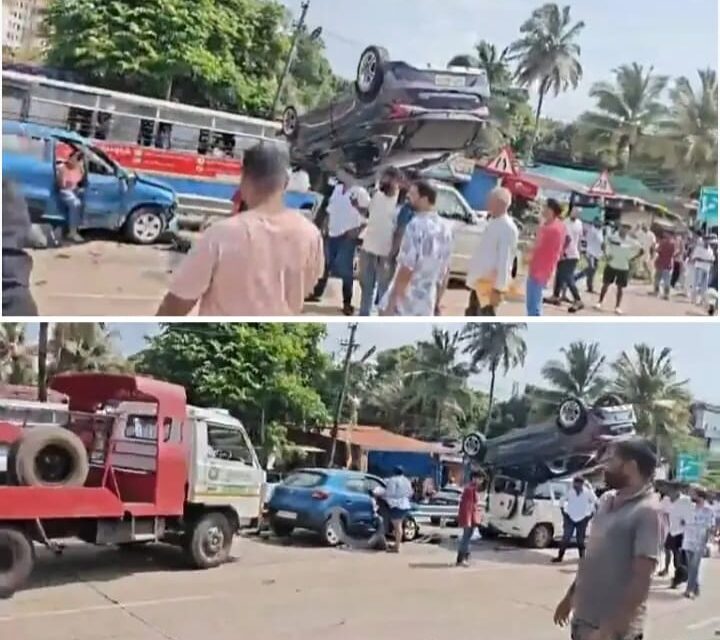 ಗೋವಾ ಬಾಂಬೋಲಿಂ ಫ್ಲೈ ಓವರ್‌ನಲ್ಲಿ ಬಹುವಾಹನಗಳ ಸರಣಿ ಅಪಘಾತ