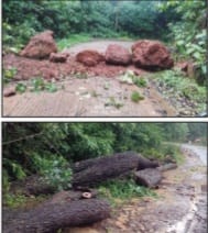 ಭೀಕರ ಮಳೆ: ಹಲವೆಡೆ ಹಾನಿ, ಭೂ ಕುಸಿತ