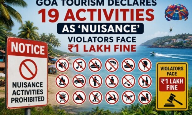 ಗೋವಾಕ್ಕೆ ಬರುವ ಪ್ರವಾಸಿಗರೇ ಎಚ್ಚರ ತಪ್ಪಿದರೆ …1.ಲಕ್ಷ ದಂಡ ಮತ್ತು ಜೈಲು ಶಿಕ್ಷೆ..?