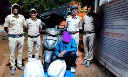 ಗೋವಾ ಅಕ್ರಮ ಸರಾಯಿಯೊಂದಿಗೆ ಆರೋಪಿ ಅರೆಸ್ಟ್, ಸ್ಕೂಟರ್ ಜಪ್ತಿ