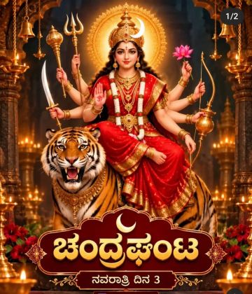 ಚಂದ್ರಘಂಟಾ ದೇವಿಯು ನವರಾತ್ರಿಯ ನವದುರ್ಗೆಯರಲ್ಲಿ ಮೂರನೇಯ ದಿನ ಪೂಜಿಸುವ ಮೂರನೇಯ ಅವತಾರ